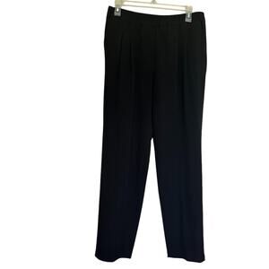 Calvin Klein Trouser Pants Pleated Pockets Pull On Black Women's 8 Office Dress